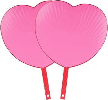 Amazon.co.jp: ハート型うちわ 2本セット 応援うちわ ジャンボうちわ